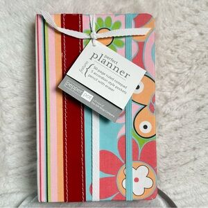Pepper Pot Perfect Planner Notepad Pockets Pencil Floral Stripes Design Red NEW